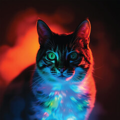 cat on black background