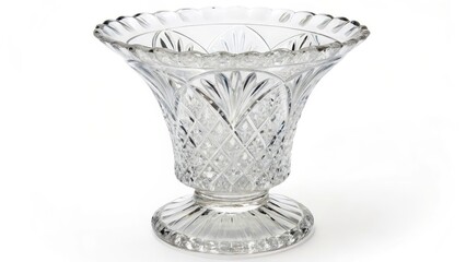 Crystal Glass Vase with Cut Design
