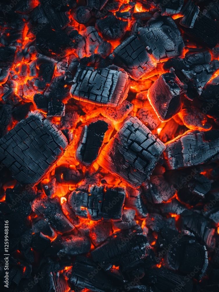 Poster close-up of the flames from an open fire, capturing their dynamic and intense nature. the background
