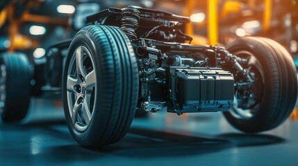Fototapeta premium Electric vehicle electrical architecture power battery structure diagram
