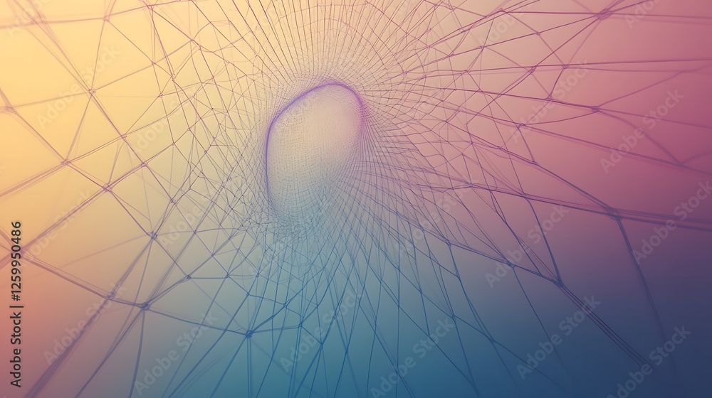 Poster abstract digital art showing perspective inside of a network