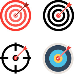 Darts, set of dart game circles isolated on white background. Web banner, background image, poster, vector illustration, vector.