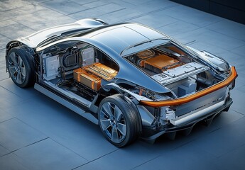 Electric vehicle electrical architecture power battery structure diagram
