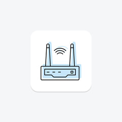 Router color shadow thinline icon, vector, pixel perfect, illustrator file