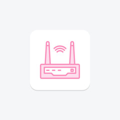 Router duotone line icon, vector, pixel perfect, illustrator file
