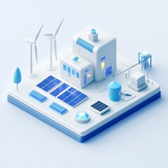 Solar and wind power station concept