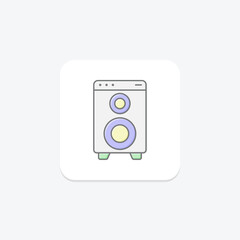 Speakers lineal color icon, vector, pixel perfect, illustrator file