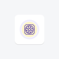 Cooling Fan color circle icon, vector, pixel perfect, illustrator file