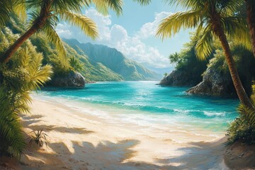 Secluded Tropical Beach Cove Paradise