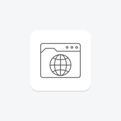 Web Browser thinline icon, vector, pixel perfect, illustrator file