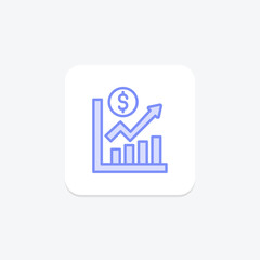 Stock Market duotone line icon, vector, pixel perfect, illustrator file