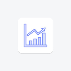 Stock Trend duotone line icon, vector, pixel perfect, illustrator file