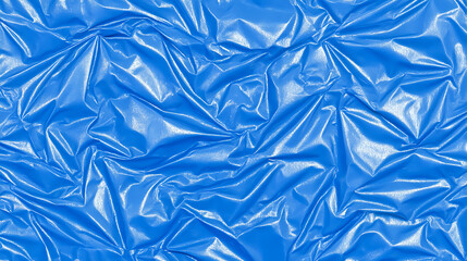 Obraz premium Wrinkled blue plastic texture studio high-resolution image neutral background close-up material study