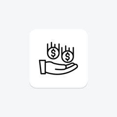 Stock Dividends line icon, vector, pixel perfect, illustrator file