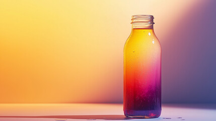 Obraz premium Isolated shot of a colorful smoothie bottle ready for branding on a clean background.
