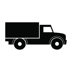 Fototapeta premium Delivery truck silhouette vector Illustration