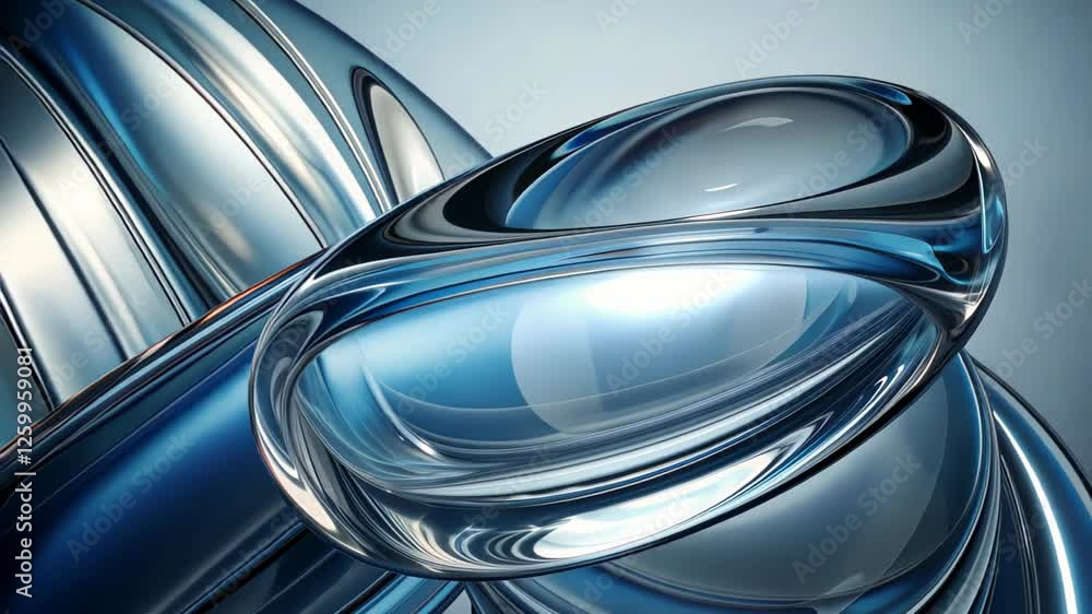 Poster exploring the mesmerizing interplay of light and reflections in a captivating glass sculpture. gener