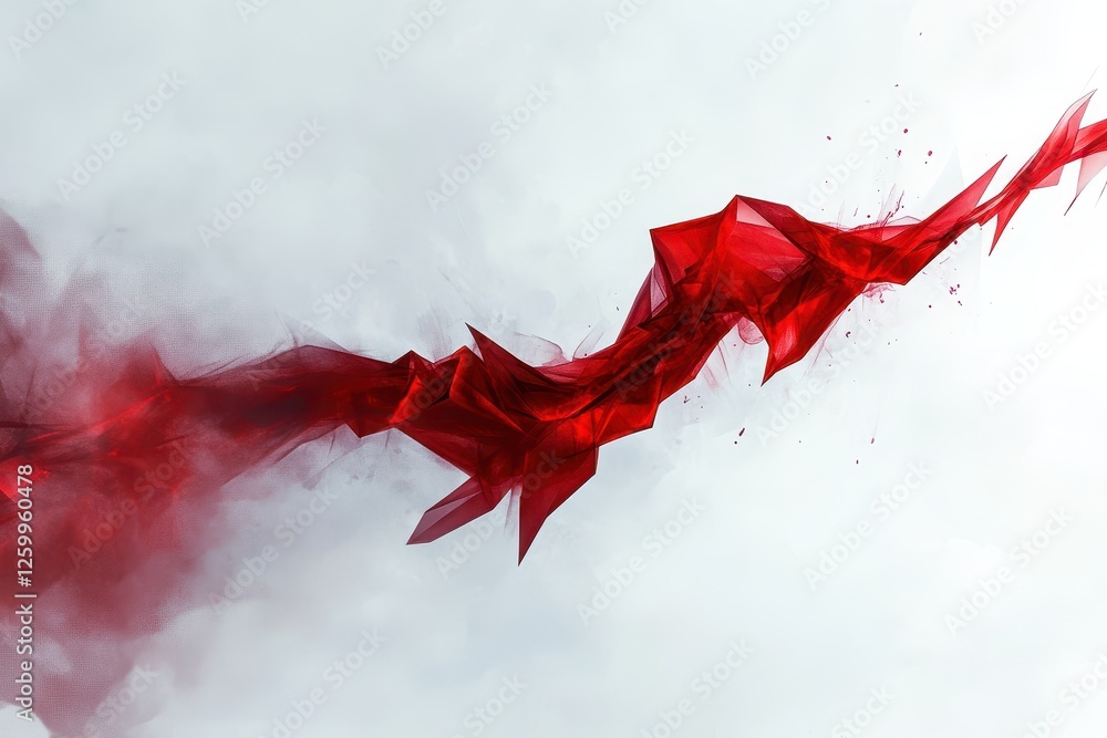 Aufkleber abstract red geometric fabric forms a dynamic artistic composition