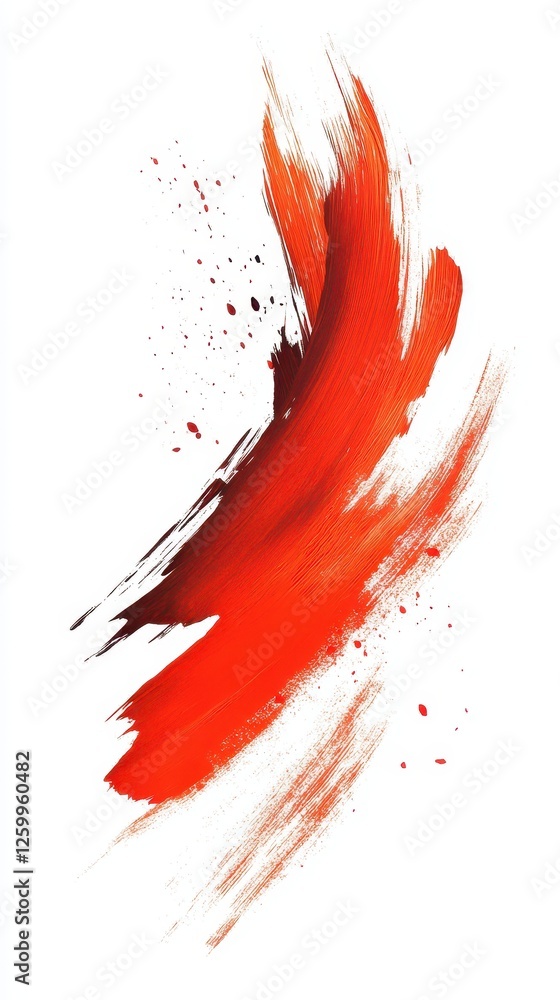 Poster bold red paint strokes create a dynamic abstract composition
