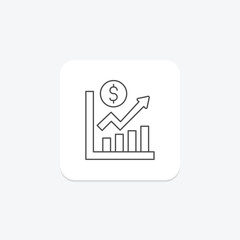 Stock Market thinline icon, vector, pixel perfect, illustrator file