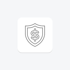 Secure Money thinline icon, vector, pixel perfect, illustrator file