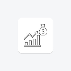 Stock Market Investment thinline icon, vector, pixel perfect, illustrator file