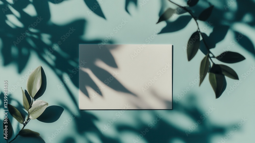Poster minimal postcard mock-up featuring subtle shadow accents, clean design ideal for showcasing branding
