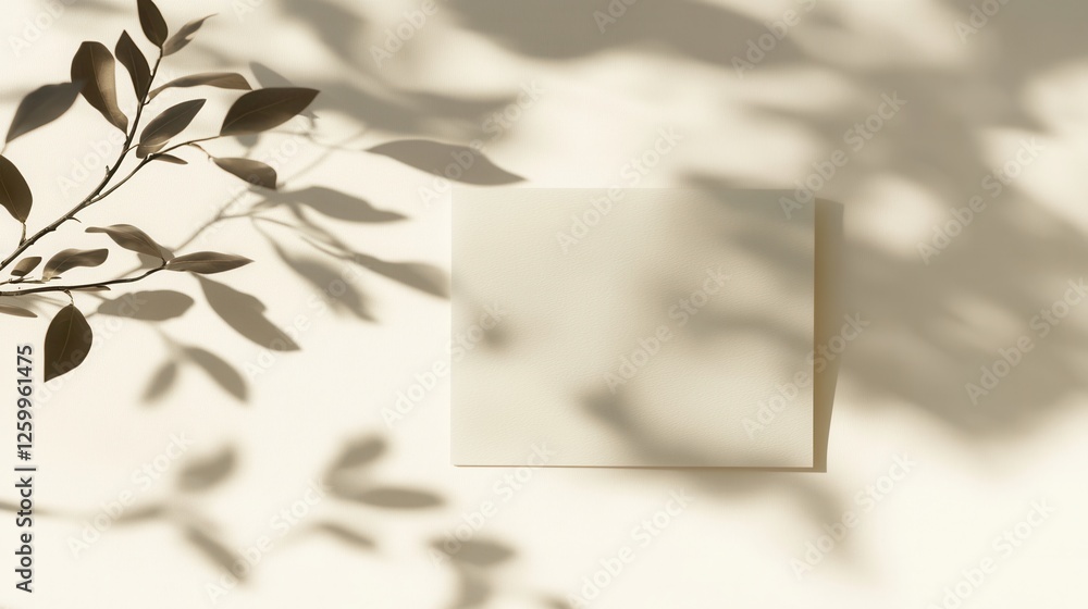 Poster minimal postcard mock-up featuring subtle shadow accents, ideal for showcasing design concepts and b