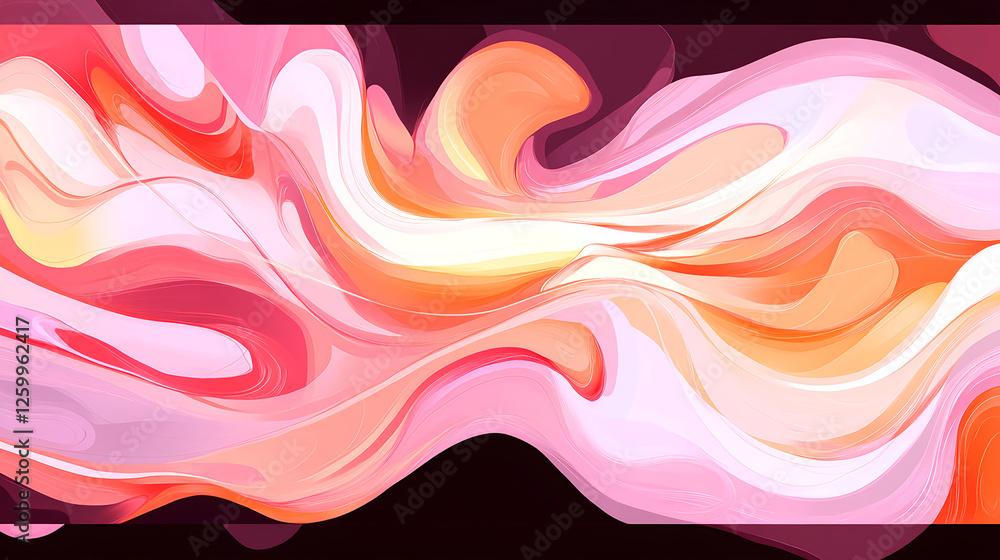 Aufkleber dynamic abstract waves of color modern digital art vibrant environment artistic viewpoint fluid desi
