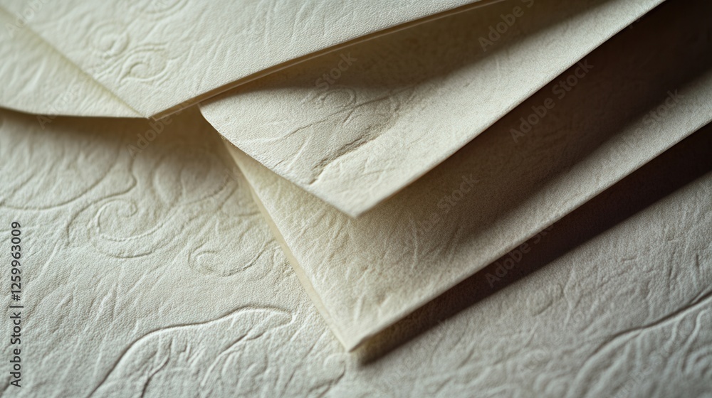 Poster elegant folded greeting card mock-up, showcasing intricate textures and refined design elements, per