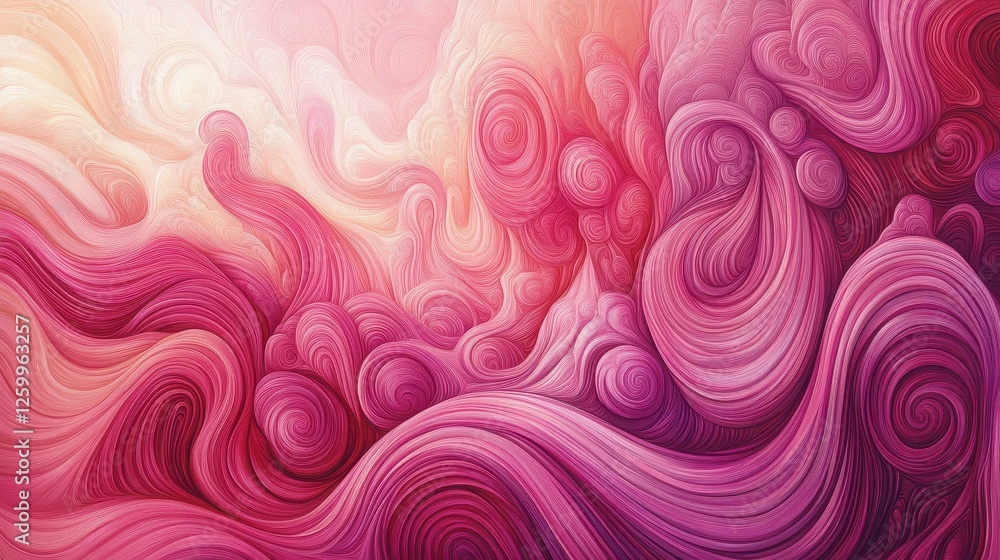 Poster abstract textured swirls flow across the canvas in pinks