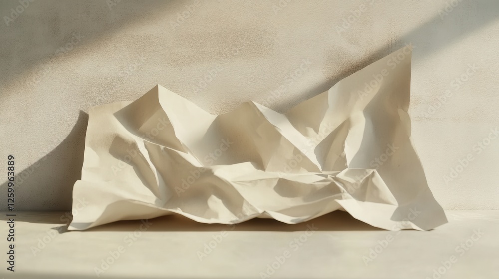 Poster textured paper mock-up of a folded leaflet showcasing intricate details and design possibilities for
