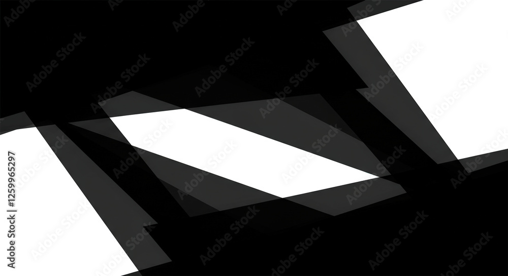 Poster abstract black and white background with geometric pattern of triangle layers and block shapes