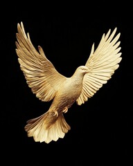 Gold Dove. Exquisite Jewellery Design with Metal Wings and Feather Details