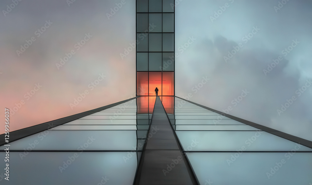 Poster exploring the intersection of light and structure: a captivating journey through modern architectura