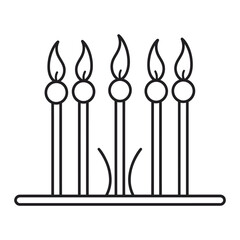 Candle line art vector Illustration