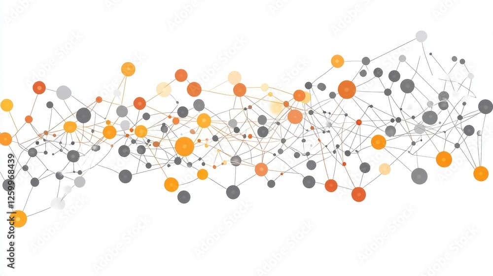 Poster a minimalistic high-tech representation of big data flowing across a secure network.