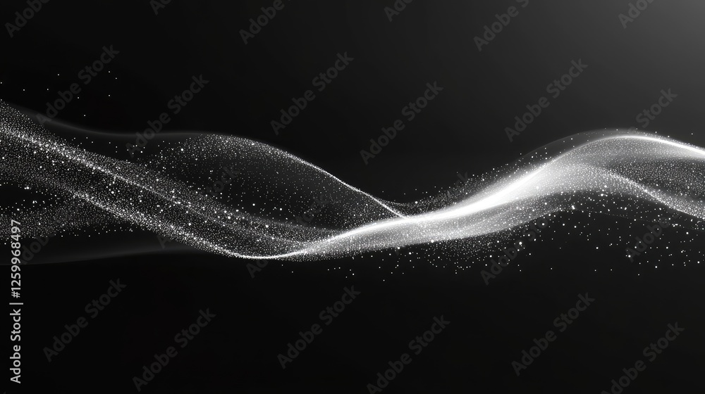 Poster a minimalistic high-tech representation of big data flowing across a secure network.