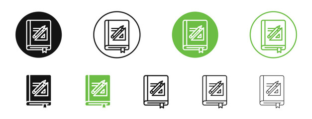 Brand guidelines icons in black and green colors collection