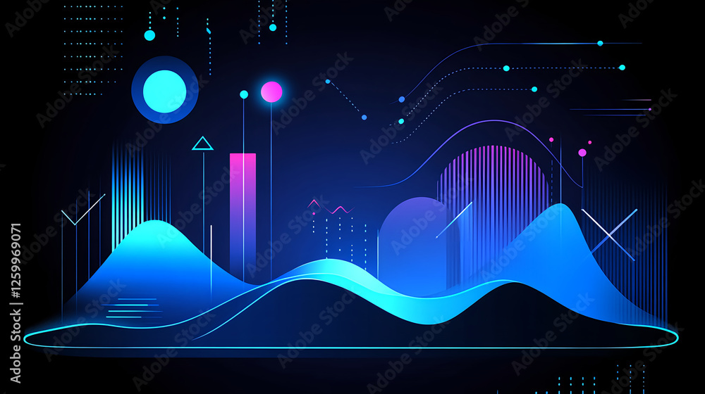 Poster dynamic data visualization digital realm graphic design abstract environment aesthetic perspective t