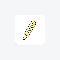 Thermometer color shadow thinline icon, vector, pixel perfect, illustrator file
