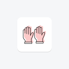 Gloves color shadow thinline icon, vector, pixel perfect, illustrator file