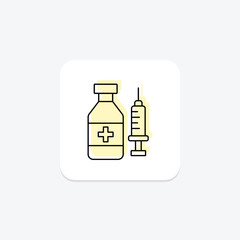 Vaccination color shadow thinline icon, vector, pixel perfect, illustrator file