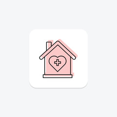 Home Healthcare color shadow thinline icon, vector, pixel perfect, illustrator file