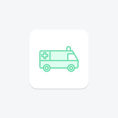 Ambulance duotone line icon, vector, pixel perfect, illustrator file