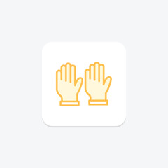 Gloves duotone line icon, vector, pixel perfect, illustrator file