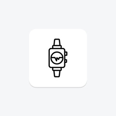 Fitness Tracker line icon, vector, pixel perfect, illustrator file