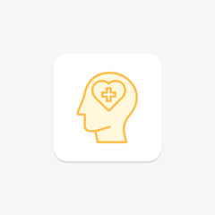 Mental Health duotone line icon, vector, pixel perfect, illustrator file