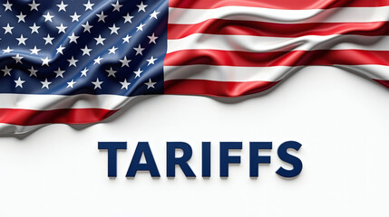 American flag with tariffs text representing economic policy