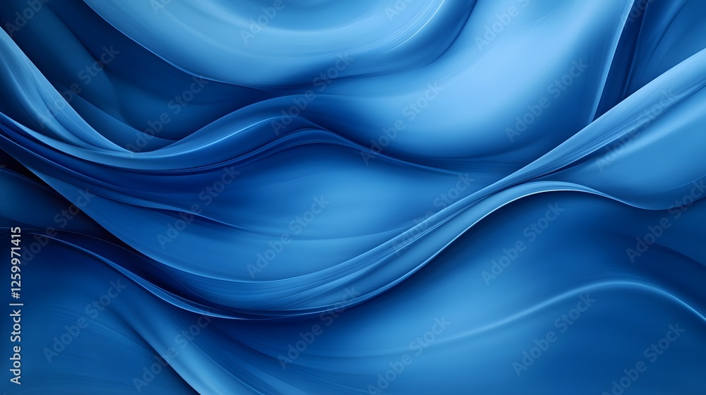 Poster abstract blue waves create a smooth flowing background